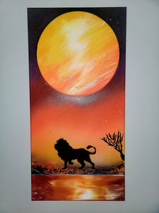 The Glass Gatherer Spray Paint Wall Art UV Orange Lion