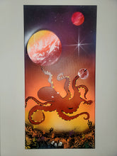 Laden Sie das Bild in den Galerie-Viewer, The Glass Gatherer Spray Paint Wall Art UV Orange Octopus