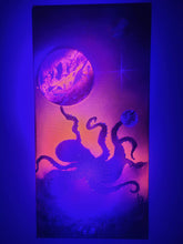 Load image into Gallery viewer, The Glass Gatherer Spray Paint Wall Art UV Orange Octopus