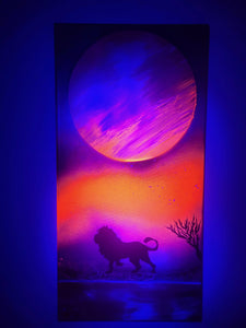 The Glass Gatherer Spray Paint Wall Art UV Orange Lion