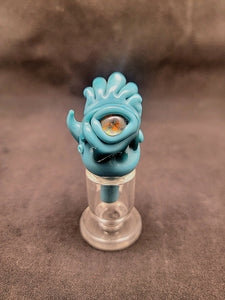 Djinn Glass Monster Eye Peacock Blue Bubble Carb Cap 30mm