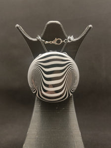 Lb_Creations Glass White and Black Zebra Pendant