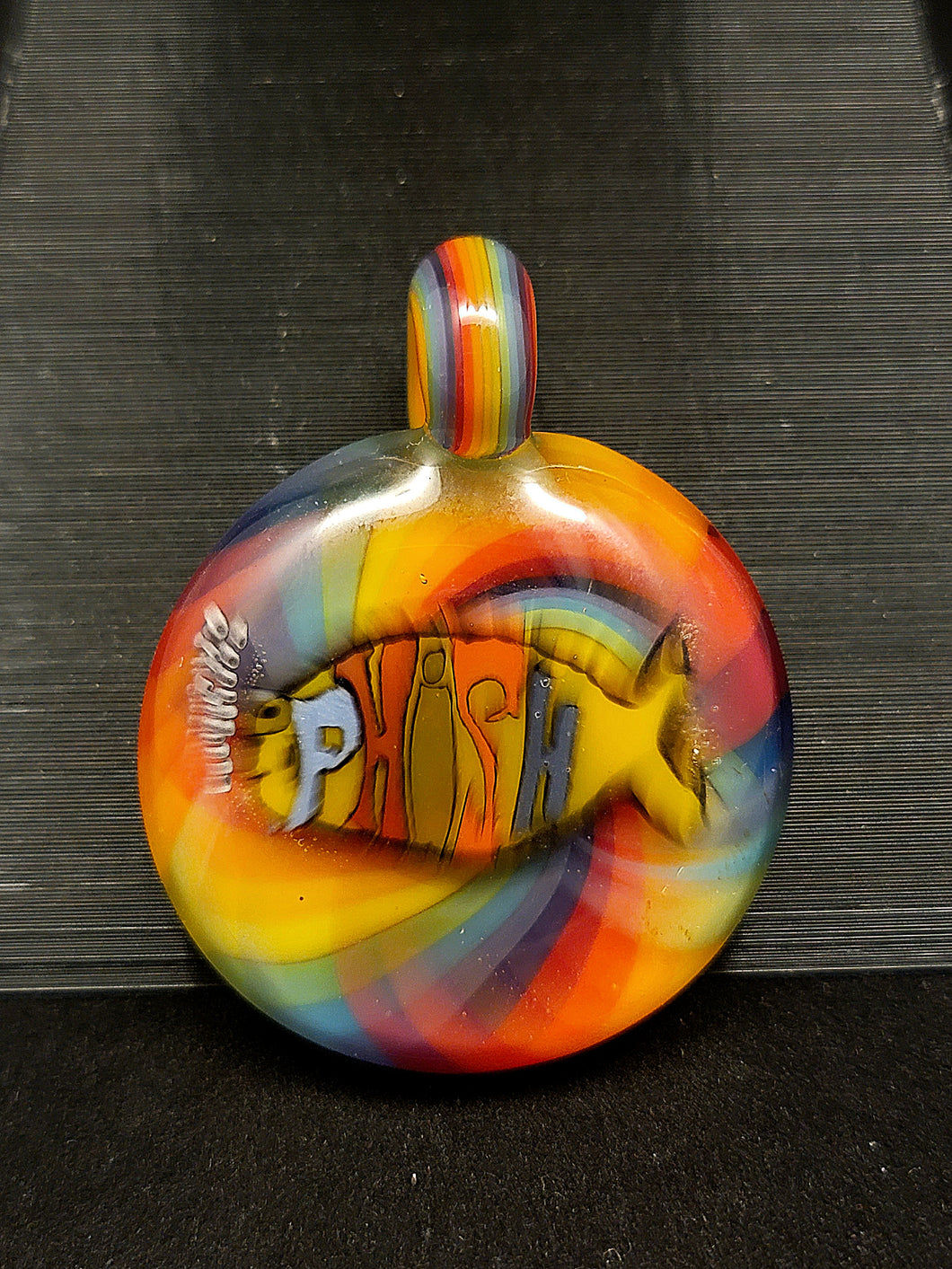 Eran Park Glass Rainbow Phish Pendant #2
