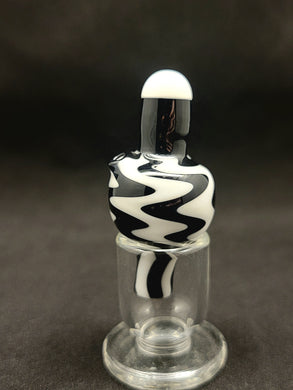Djinn Glass Zebra (Schwarz & Weiß) Wig Wag Bubble Carb Caps 30mm 1-2