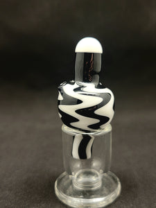 Djinn Glass Zebra (Black & White) Wig Wag Bubble Carb Caps 30mm 1-2