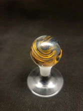Load image into Gallery viewer, Djinn Glass Gold &amp; Black Fumed Marbles 1-2