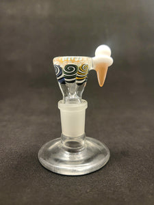 Chunk Glass Icecream Cone Bowl Slides 14mm