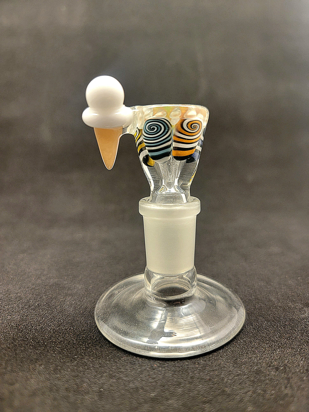 Chunk Glass Icecream Cone Bowl Slides 14mm