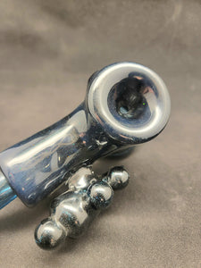 Djinn Glass Large Blue Stardust Hammer Bowl Pipe W/ Spike