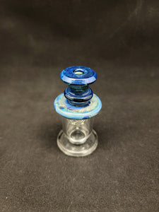 Melitzart Glass Flat Top Spinner Carb Cap "Blue Striker"