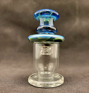 Melitzart Glass Flat Top Spinner Carb Cap "Blue Striker"