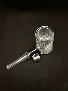 JFK Glass Clear Opal Rig & Bowl Pipe Set