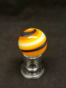 Djinn Glass Large Orange & Steel Wool Swirl Marble