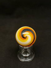 Cargar imagen en el visor de la galería, Djinn Glass Large Orange &amp; Steel Wool Swirl Marble