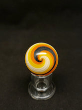 Load image into Gallery viewer, Djinn Glass Large Orange &amp; Steel Wool Swirl Marble