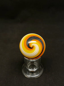 Djinn Glass Large Orange & Steel Wool Swirl Marble