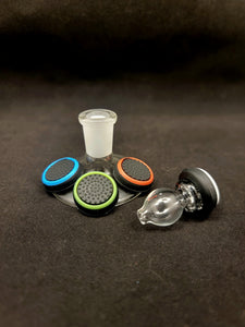 SpaceWalker Glass Small Peak Bubble Carb Caps w. Changeable Silicone Gaming Controller Tops 1-3