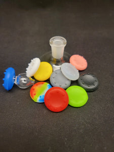 SpaceWalker Glass Small Peak Bubble Carb Caps w. Changeable Silicone Gaming Controller Tops 1-3