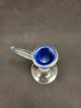 Load image into Gallery viewer, Lotus Star Glass Blue Dichro Bowl Slides W/ Clear Horn 14mm