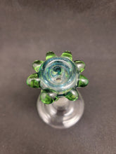 Cargar imagen en el visor de la galería, Lotus Star Glass Green Twirl Bowl Slides W/ Bubbles 14mm