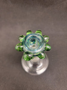 Lotus Star Glass Green Twirl Bowl Slides mit Blasen 14 mm