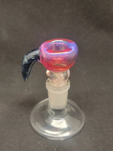 Load image into Gallery viewer, Lotus Star Glass Pink Bowl Slide W/ Blue Stardust Horn 14mm