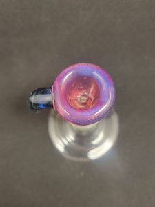 Lotus Star Glass Pink Bowl Slide W/ Blue Stardust Horn 14mm