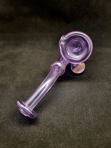 Parison Glass Transparent Purple CFL W/ Rainbow Marble Sherlock Pipe #2