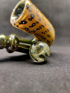 Parison Glass Bubble Trap W/ Marble Sherlock Pipe
