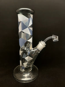 STR8 10" Abstract Art Water Pipe Beaker W/ Ice Catcher 14mm/5ml Thick