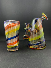 Load image into Gallery viewer, Parison Glass Cone Rig 041 rainbow w shot glass