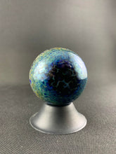 Cargar imagen en el visor de la galería, Amorphous Art Glass Blue Dichro Vortex Marble