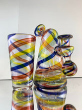 Load image into Gallery viewer, Parison Glass Cone Rig 041 rainbow w shot glass