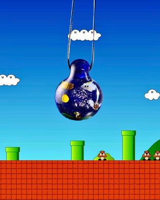 Jes Durfee Glass Super Mario and Yoshi 3D Dichro Pendant