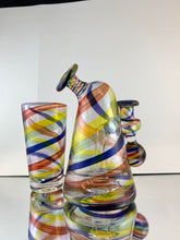 Load image into Gallery viewer, Parison Glass Cone Rig 041 rainbow w shot glass