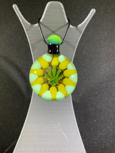 Erin Cartee Glass Pot Leaf Pendant