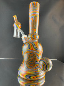 Parison Glass Rainbow Lineworked Rig 141
