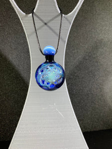 Erin Cartee Glass Blue Seed Of Life Pendant