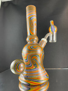 Parison Glass Rainbow Lineworked Rig 141