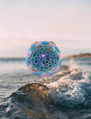 Dschinn Glas Ozeanblauer Bubble Dot Anhänger