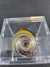 Load image into Gallery viewer, Amorphous Art Glass Orange Dichro Vortex Marble