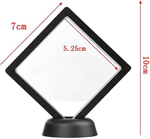 Black Diamond Shape Display 3D Floating Frame Display Holder Stands 2.75 x 2.75 x 0.75 inches
