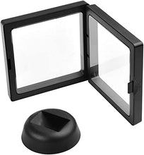 Cargar imagen en el visor de la galería, Black Diamond Shape Display 3D Floating Frame Display Holder Stands 2.75 x 2.75 x 0.75 inches