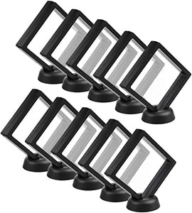 Black Diamond Shape Display 3D Floating Frame Display Holder Stands 2.75 x 2.75 x 0.75 inches
