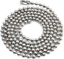 Load image into Gallery viewer, Nickel Plated Ball Chain Necklace 24&quot; Long 2.4mm Wide