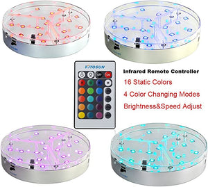 Multicolor RGB 6" LED Light Base w/Remote