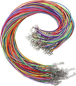 20" Necklace Cord with Clasp. 1.5 mm Thick (Colors)