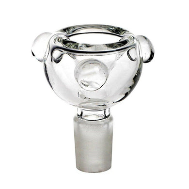 Lotus Star Glass Clear Bowl Slide W Clear Bubbles 14mm