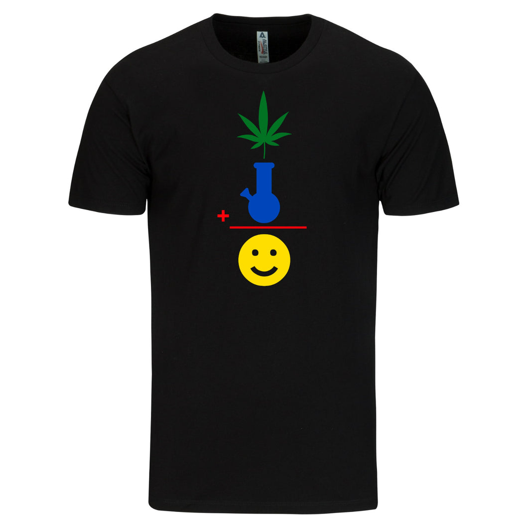 Pot Leaf Plus Pipe Equals Happy T-Shirts