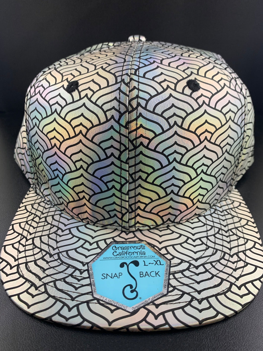 Grassroots California Trippy Reflexive Metallic Mendalla Snap Back Hat L-LX